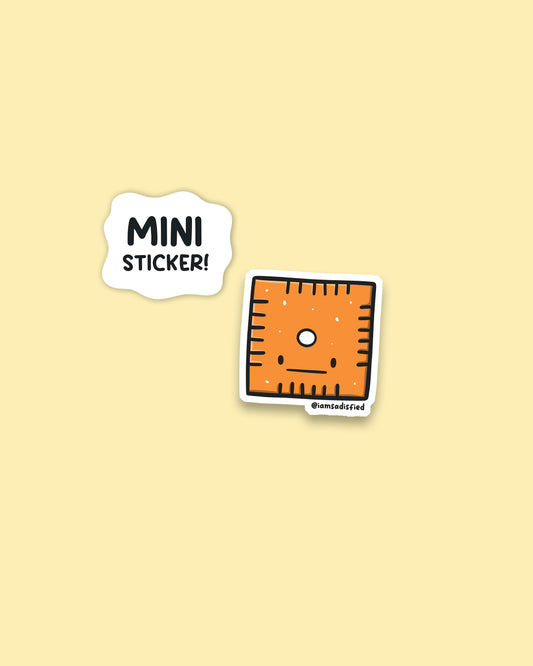 Square Cheese Cracker Mini Sticker