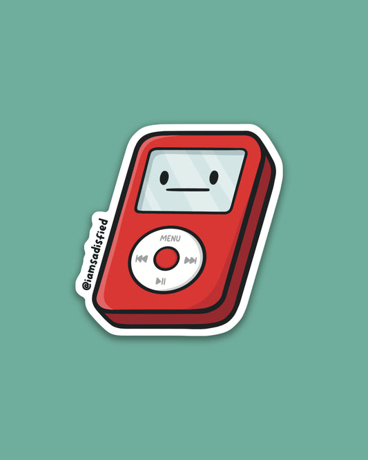 Red MP3 Player Sticker