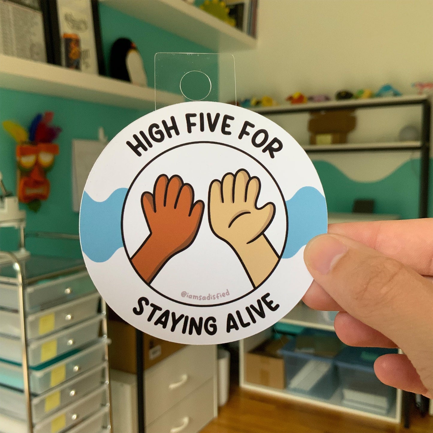 High Five for Staying Alive Sticker