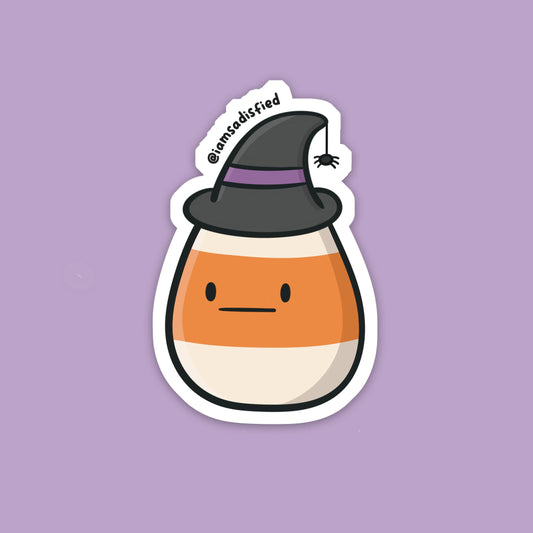 Candy Corn Witch Sticker