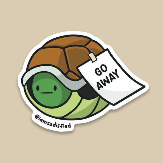 Go Away Turtle Sticker