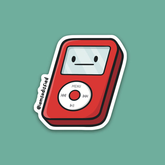 Red MP3 Player Sticker