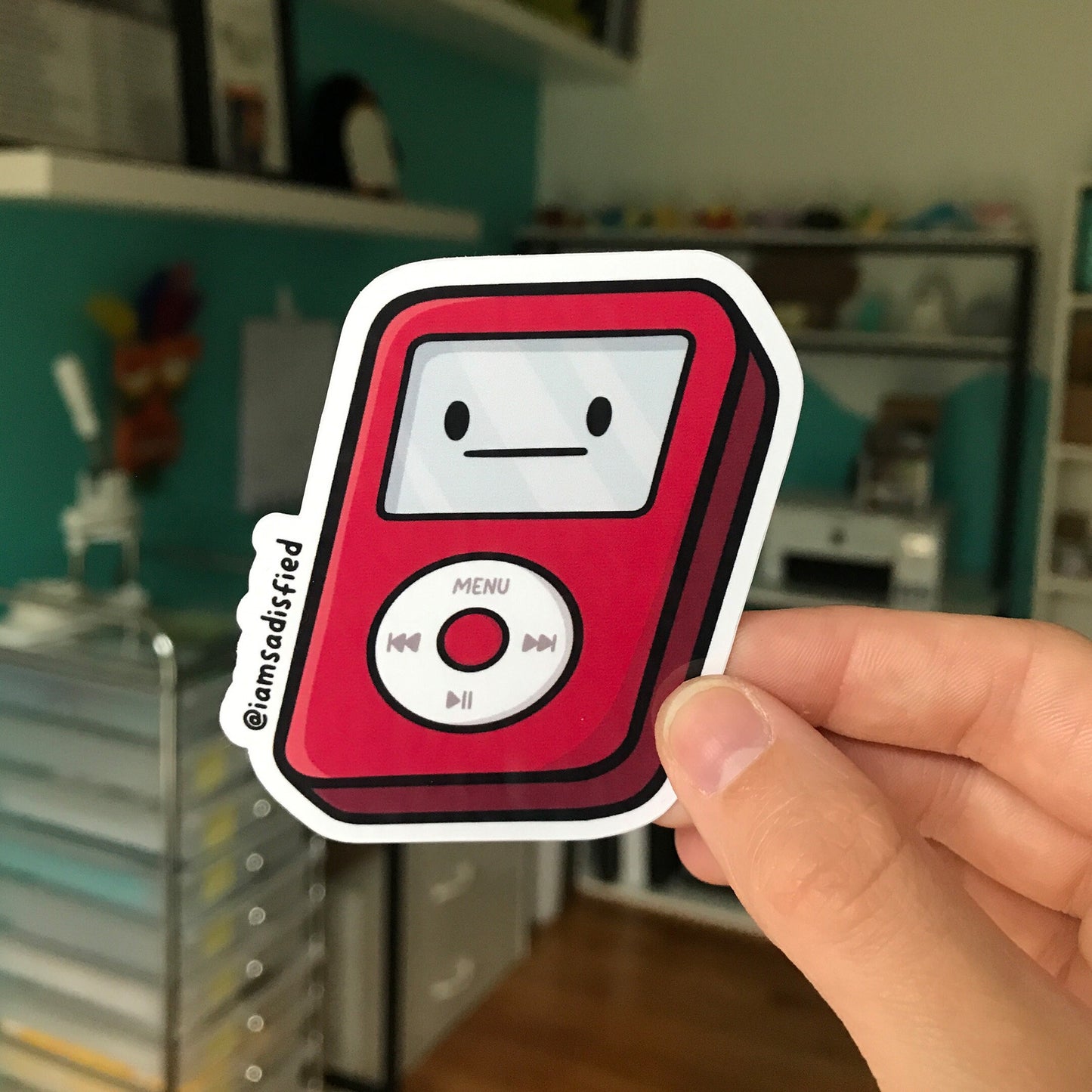 Red MP3 Player Sticker