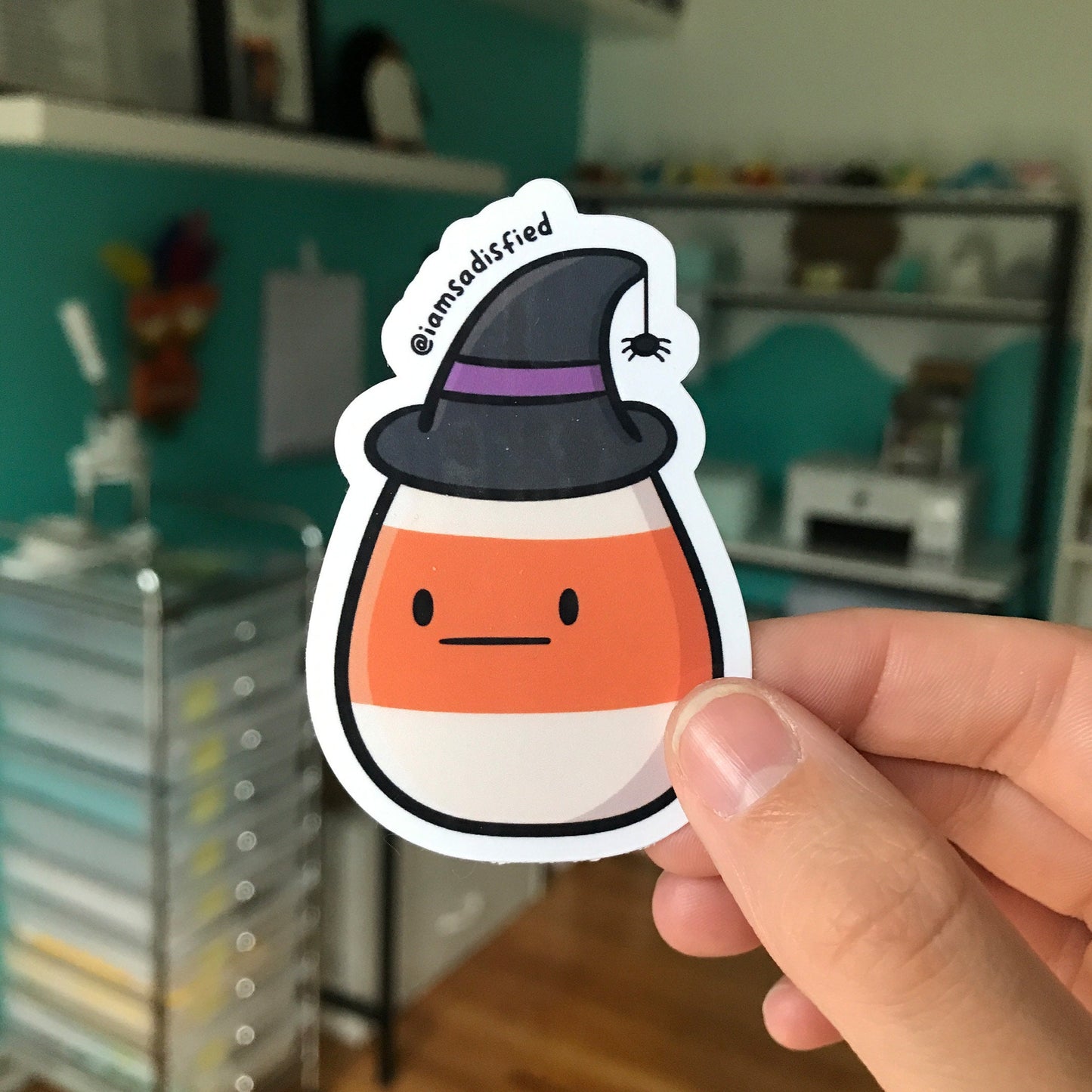 Candy Corn Witch Sticker