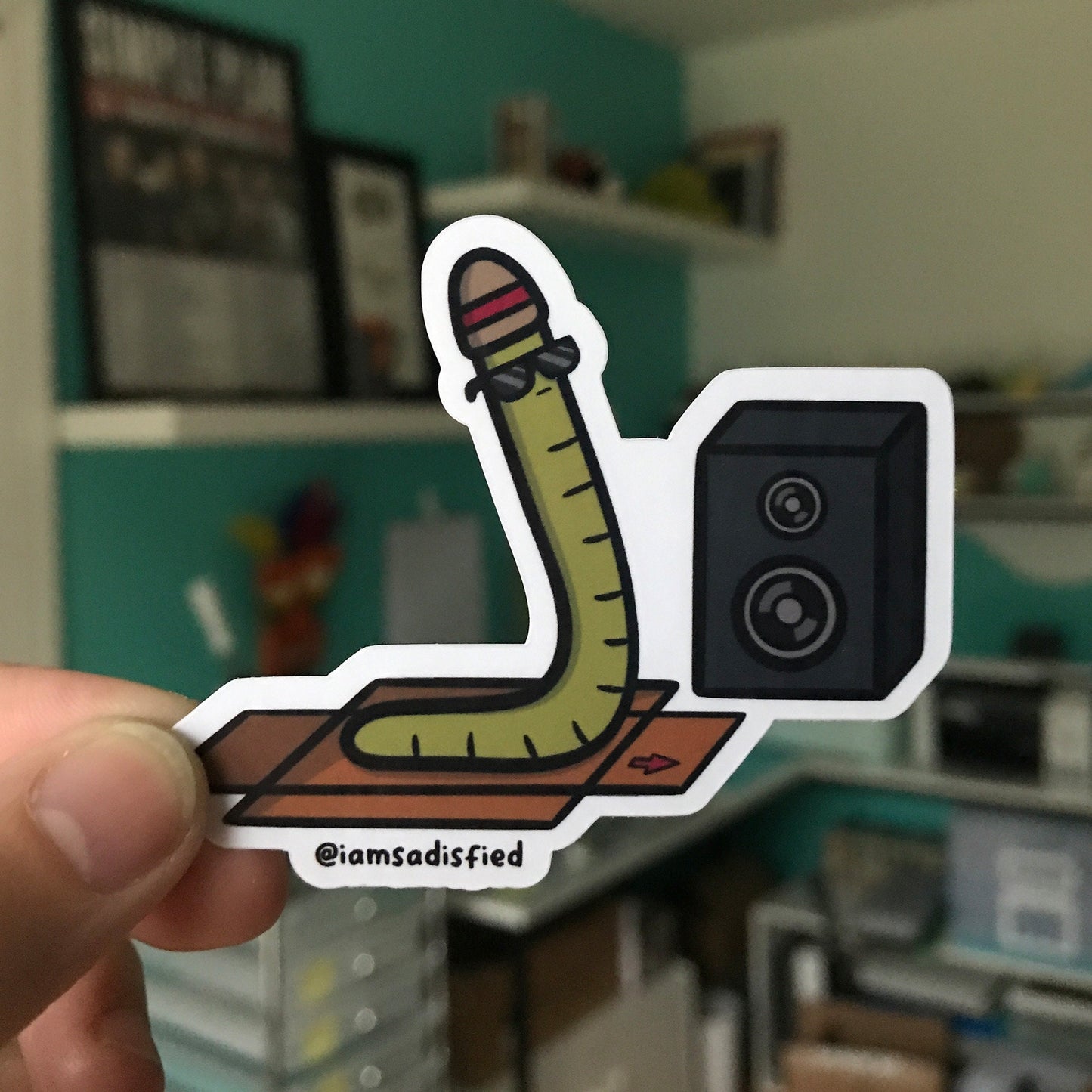 Worm Breakdancing Sticker