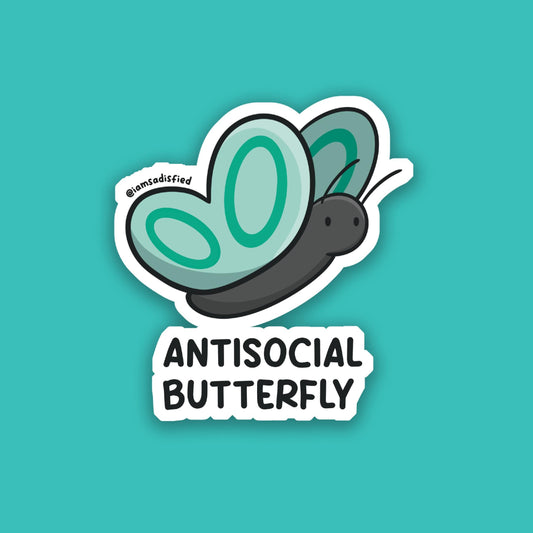 Antisocial Butterfly Sticker