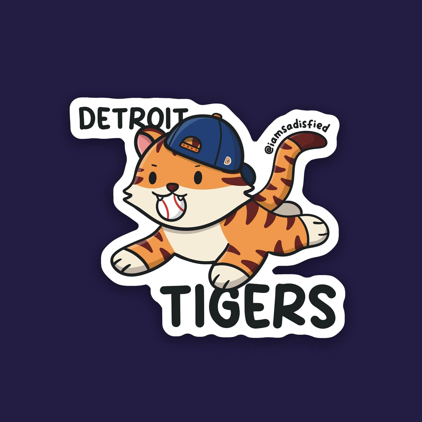 Michigan Baseball Cat Sticker