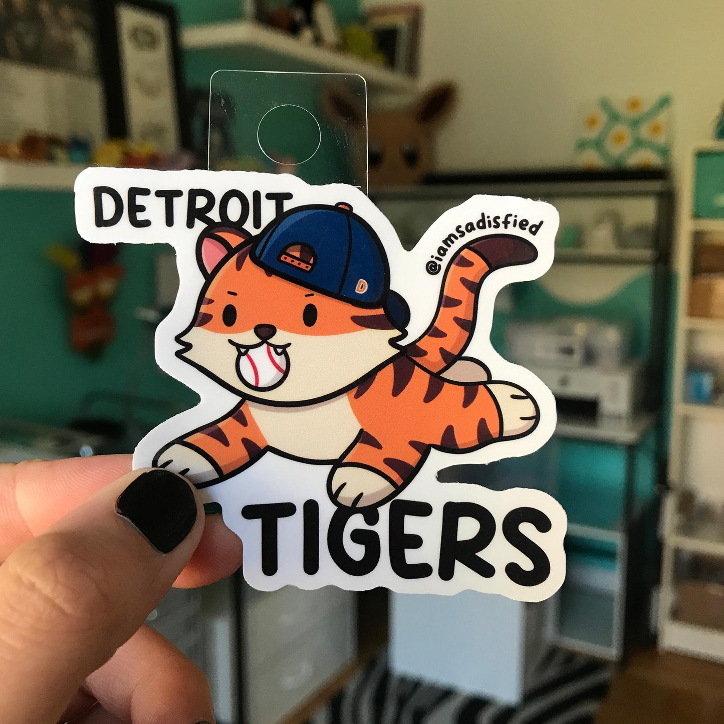 Michigan Baseball Cat Sticker