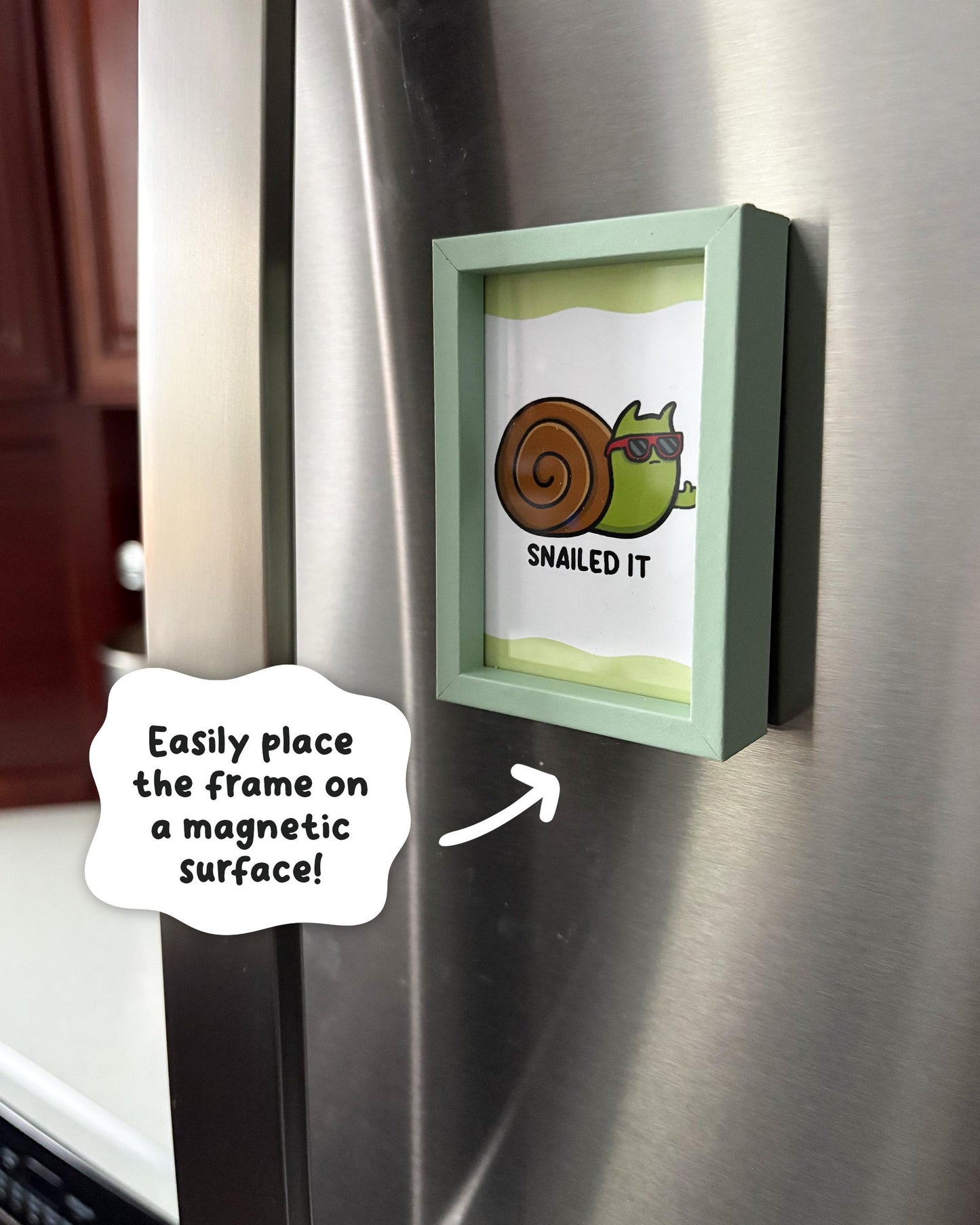 Snailed It 2x3 Print with Green Magnetic Frame