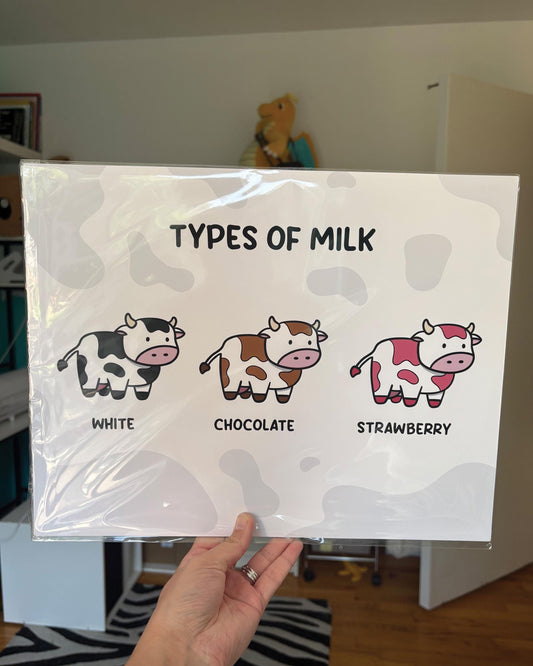 Types of Milk 11x14 Print