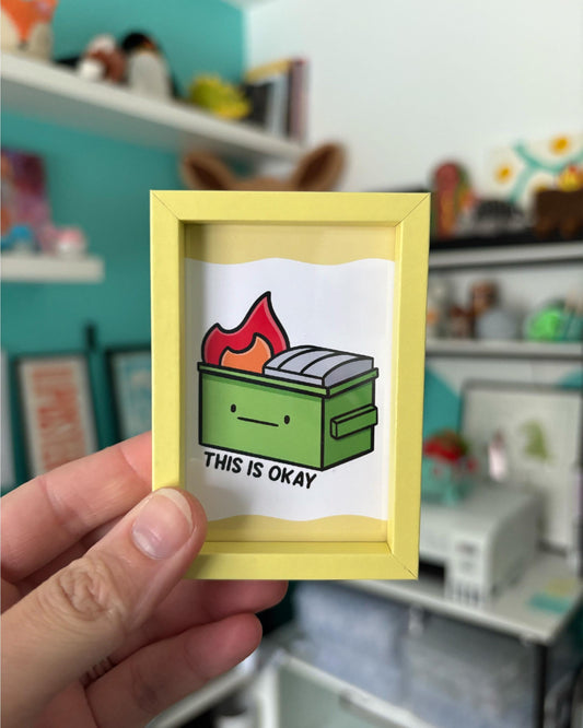 This Is Okay 2x3 Print with Yellow Magnetic Frame