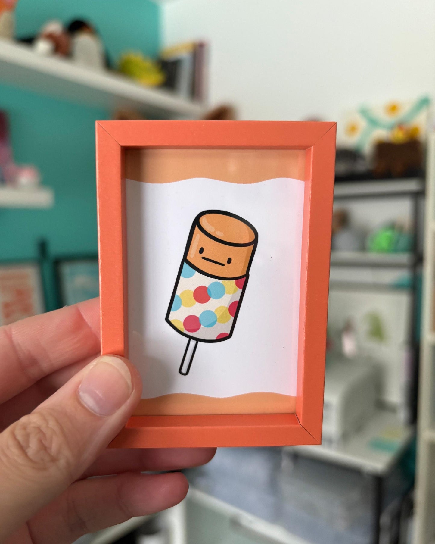 Push Up Popsicle 2x3 Print with Orange Magnetic Frame