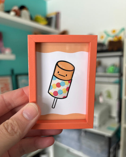 Push Up Popsicle 2x3 Print with Orange Magnetic Frame