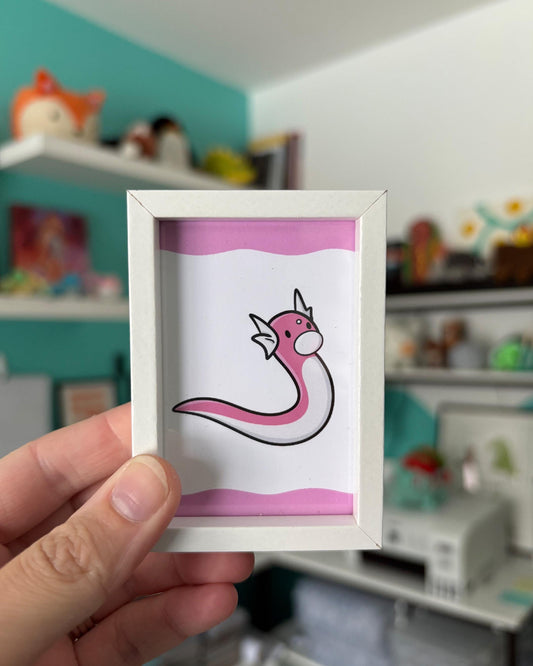 Shiny Dratini 2x3 Print with White Magnetic Frame