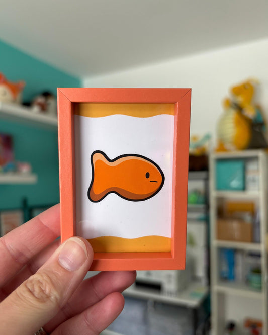 Fish Cheese Cracker 2x3 Print with Orange Magnetic Frame