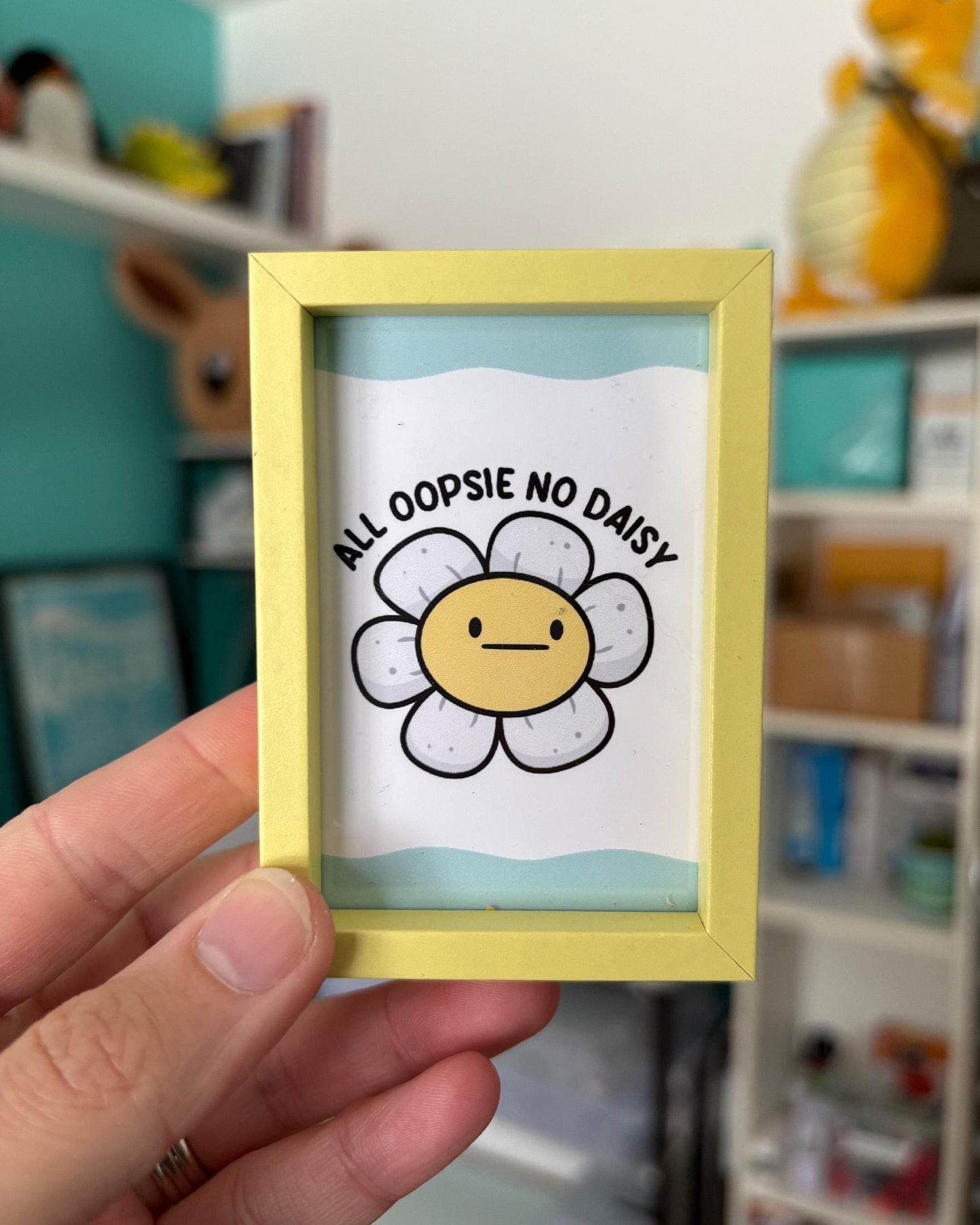 All Oopsie No Daisy 2x3 Print with Yellow Magnetic Frame