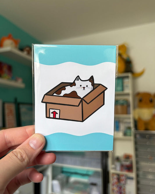 Cat In the Box 3x4 Print