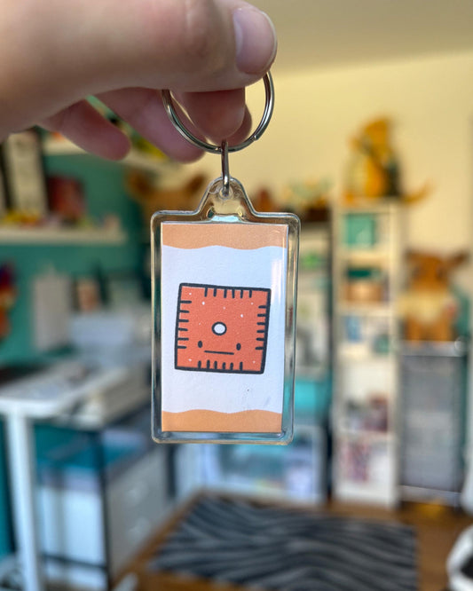 Square Cheese Cracker Keychain