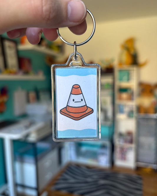 Traffic Cone Keychain