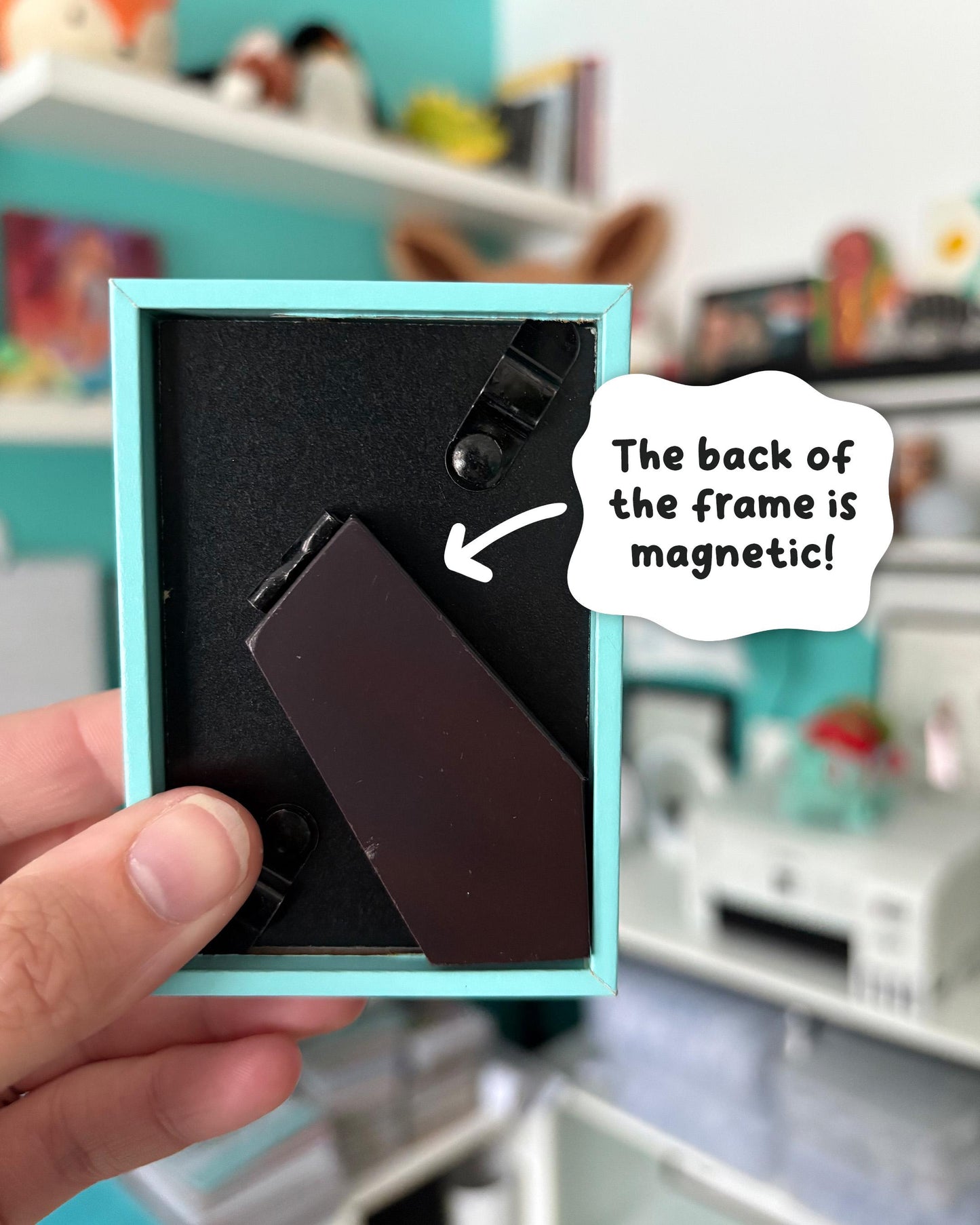Talk to the Hand 2x3 Print with Blue Magnetic Frame