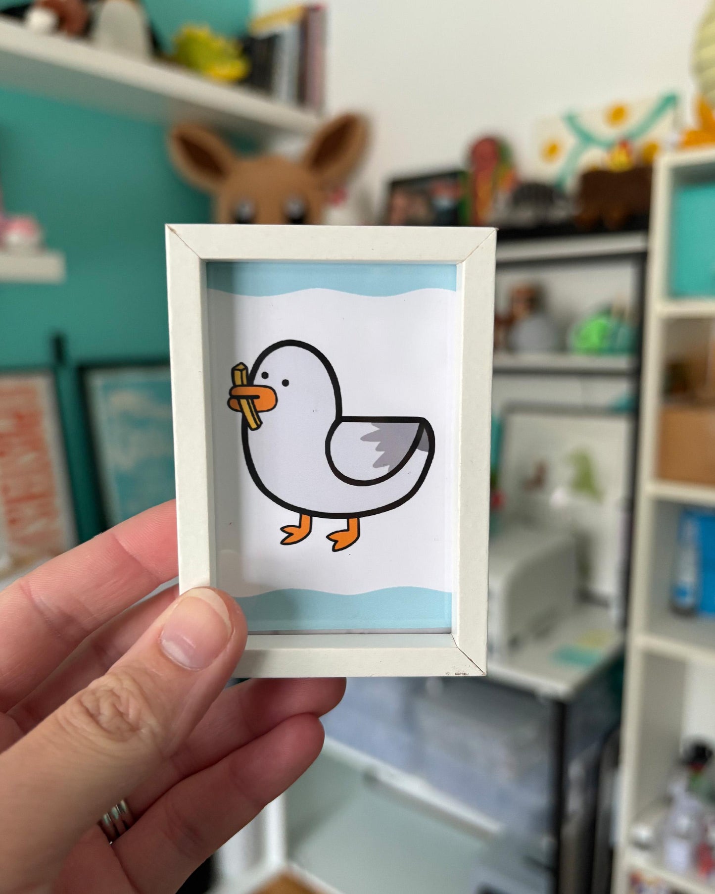 Seagull Fry to Go 2x3 Print with White Magnetic Frame