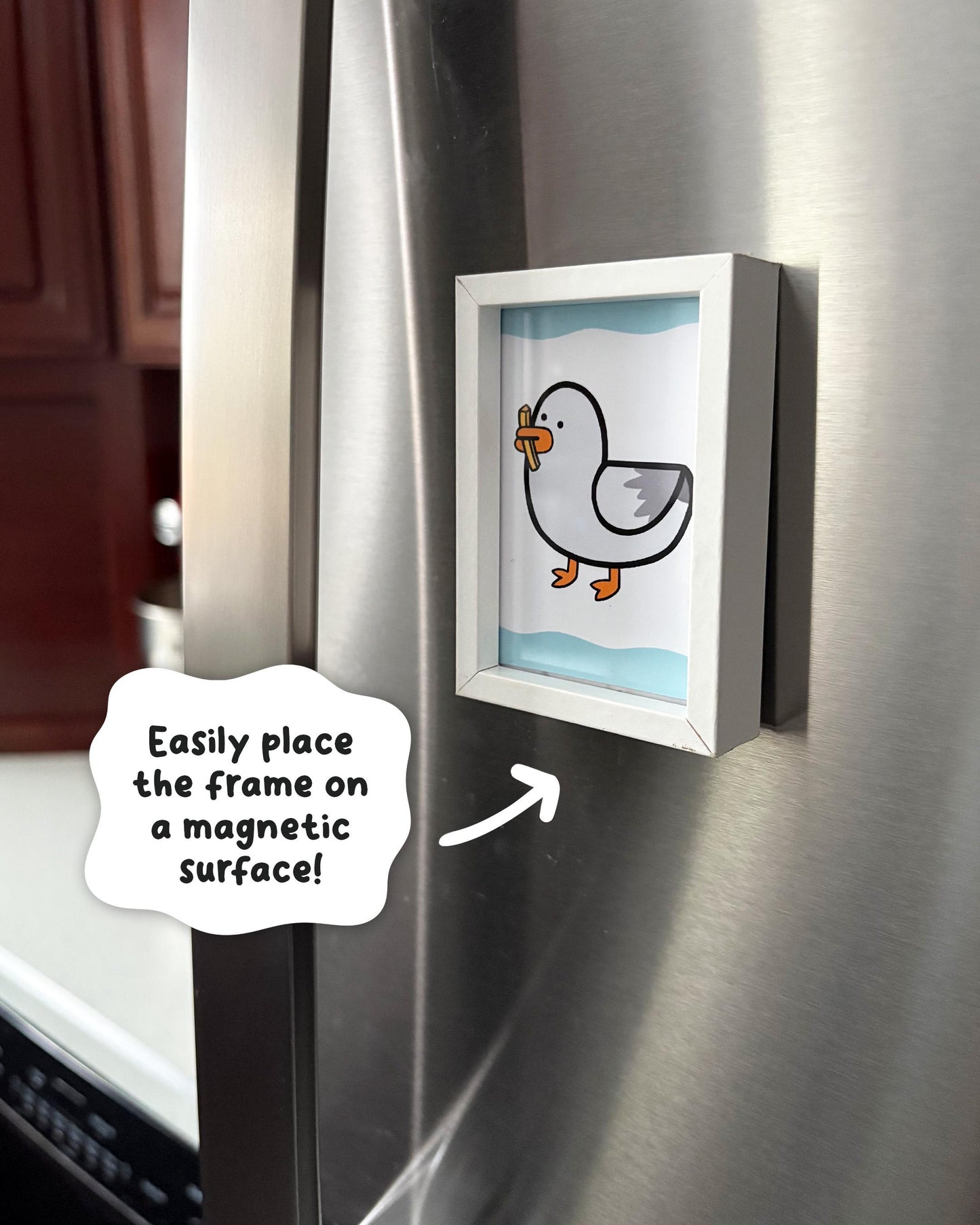 Seagull Fry to Go 2x3 Print with White Magnetic Frame