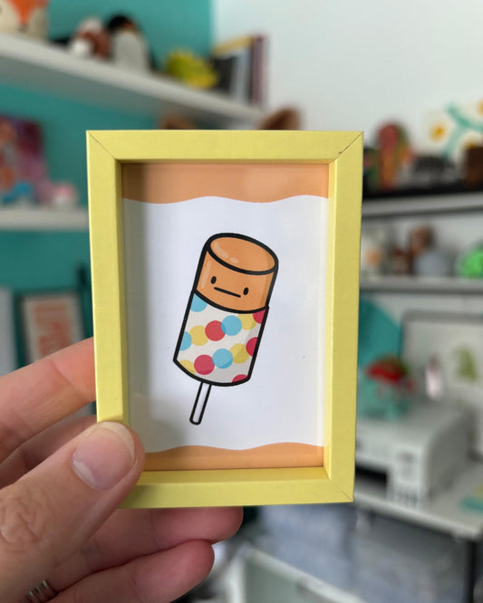 Push Up Popsicle 2x3 Print with Yellow Magnetic Frame