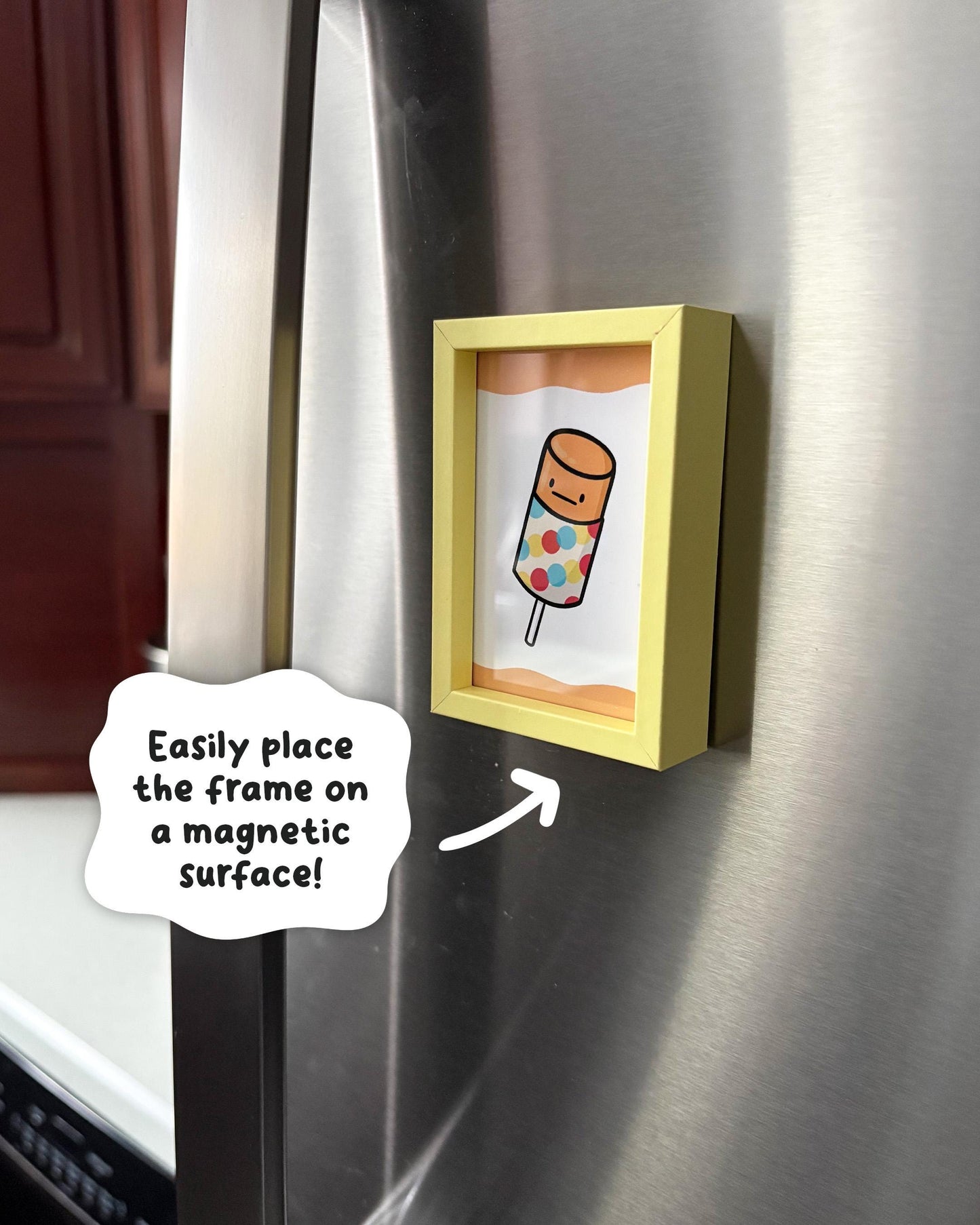 Push Up Popsicle 2x3 Print with Yellow Magnetic Frame