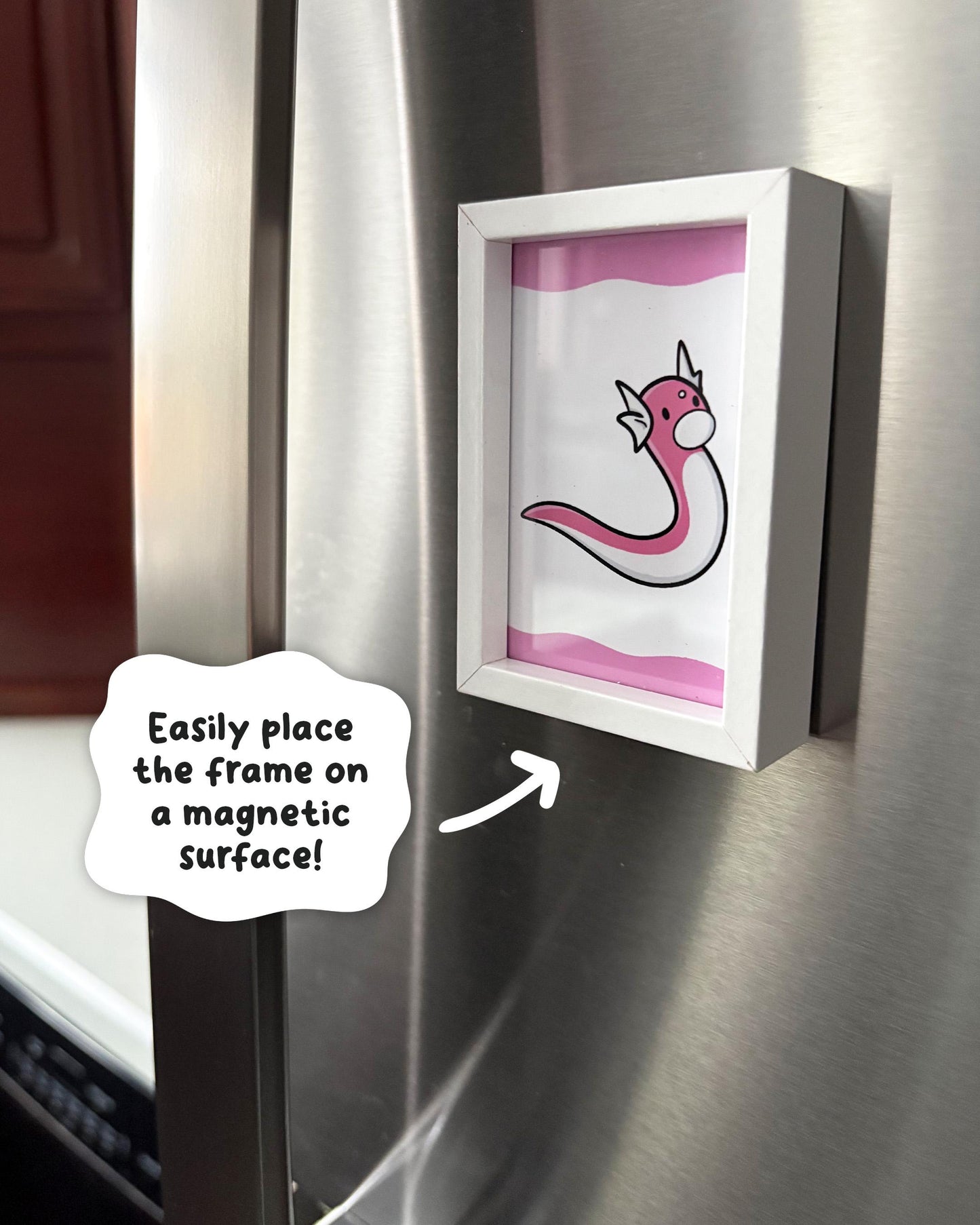Shiny Dratini 2x3 Print with White Magnetic Frame