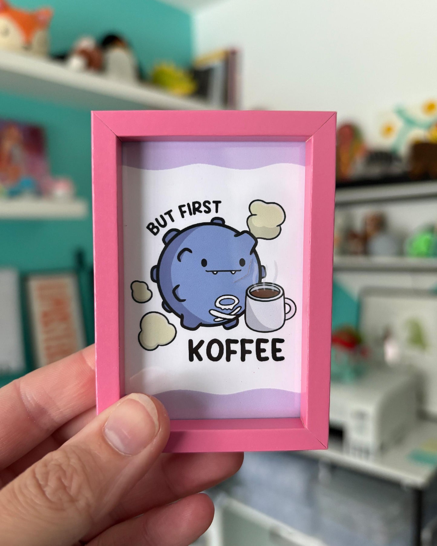 But First Koffee 2x3 Print with Pink Magnetic Frame