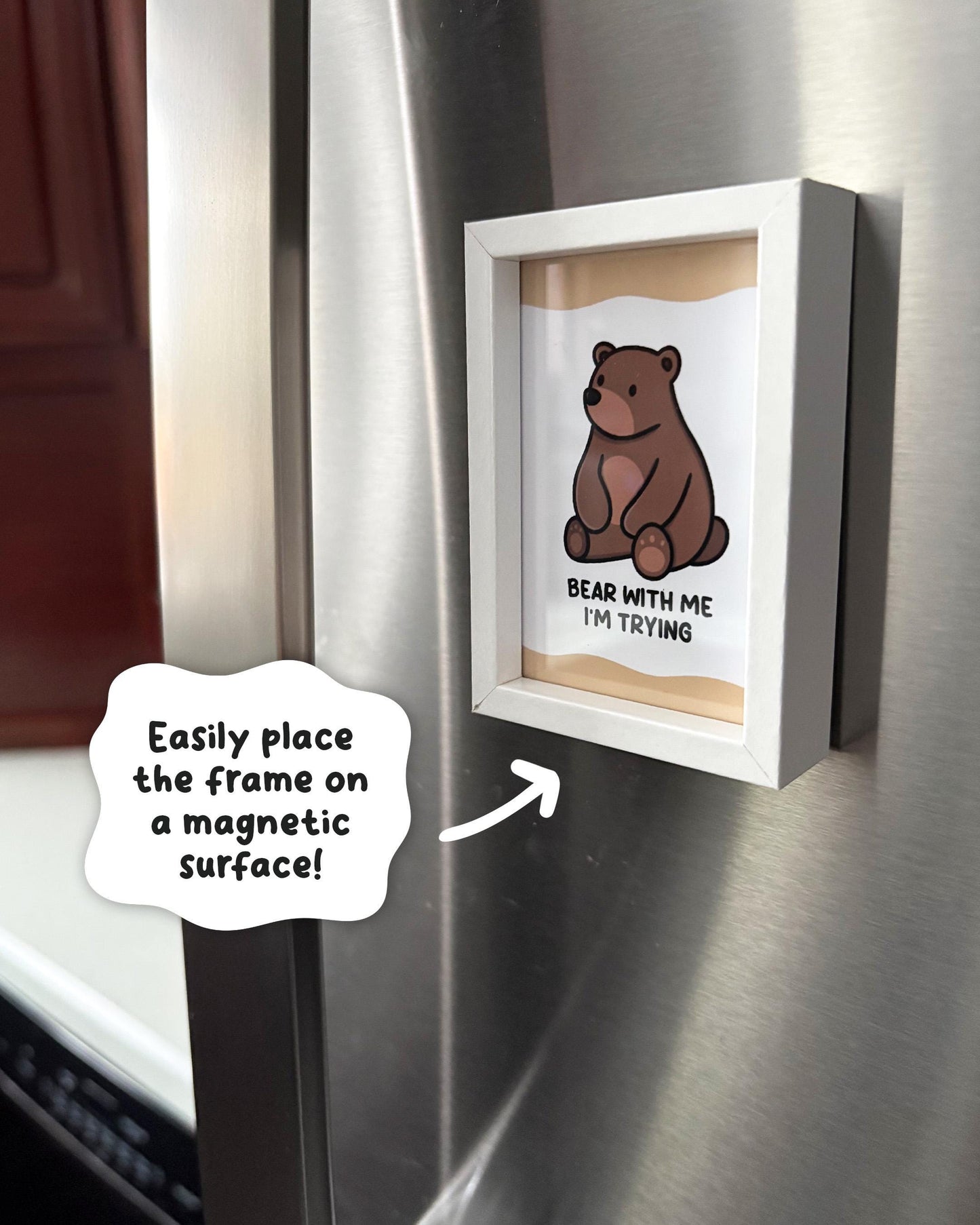 Bear With Me 2x3 Print with White Magnetic Frame